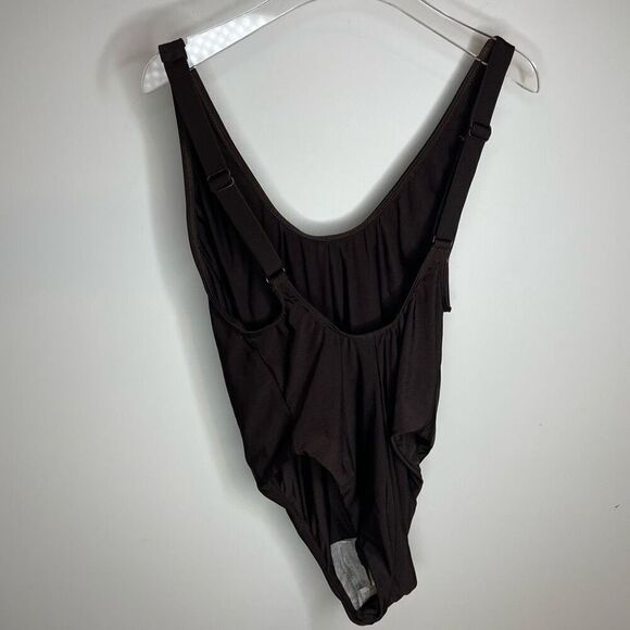 Good American Women’s Layout One Piece Swimsuit Chocolate Dark Brown M Medium 2 - Picture 3 of 8